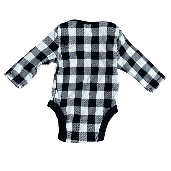 Old Navy | Buffalo Plaid Long Sleeve Bodysuit Size 0-3M - Picture 2 of 4